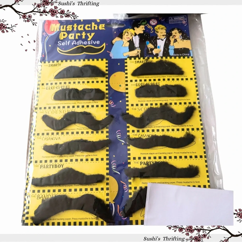 • Self-Adhesive Mustaches • Costume & Photo Props 🥸 - Picture 3 of 4